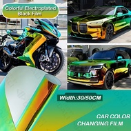 Premium Gloss Rainbow Green/White Vinyl Wrap Film Bubble-Free Application Waterproof for Car Wrappin