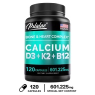 100% Original products.120 Capsule.100% Natural 4 in 1 Calcium 600 mg with Vitamins D3 IU K2+B12 Sup