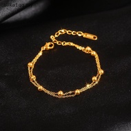 alika1qq Titanium Steel Bracelet Simple Ball Bracelet Jewelry Women's Colorfast Bracelet Birthday Gi