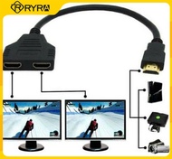 RYRA HDMI Splitter 1 Input Male To 2 Output Female Port Cable Adapter Converter 1080P For Videos Games Multimedia Devices Henyi