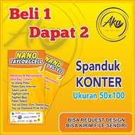 AKA PRINTING/2PCS 50X100 CETAK SPANDUK KONTER/SPANDUK JUAL PULSA/SPANDUK KONTER PULSA UNTUK PINGGIR