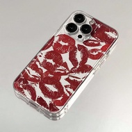 ซองโทรศัพท์กันกระแทกสไตล์ที่มีลวดลายริมฝีปาก ใส่เข้ากับไอโฟน 16/11/16pro/16plus/16promax/16e/15Proma