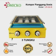 OMICKO Panggangan sosis/Magic Roaster Panggangan Sosis Barbeque 2 Tungku/3 Tungku/4 Tungku