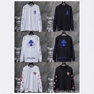 Chrome Hearts Chrome Hearts Blue Cross Arm Horseshoe Embroidery Long Sleeve T