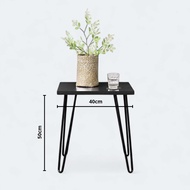 Minimalist Square Guest Table 40x40cm / Coffee Table Work Table Study Table with Iron Legs