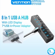 Vention USB A HUB 8 In 1 USB3.0 5Gbps Fast Speed USB Switch Selector Sharing 8 Devices With Individu