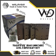 Trailer Fuwa 16 Ton Brake Lining 8 1/2 inch FU4/5/3 (4551) Heavy Duty | Truck Lorry Spare Part