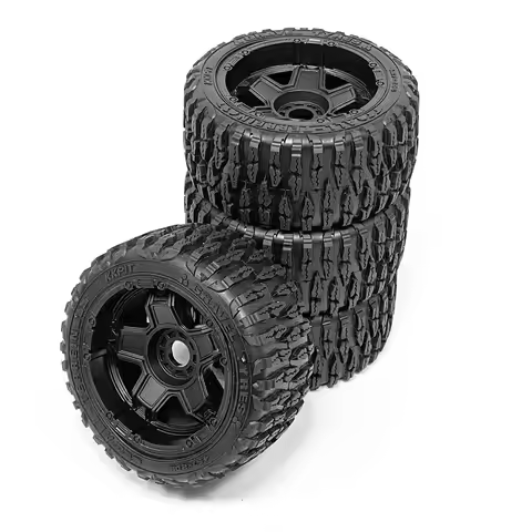 KKPIT 1/10 TRUGGY Gravel Tire Set Front/Rear 113mm/49mm truggy wheels and tires 51038