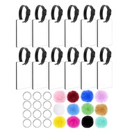 yunhaoSK-48pcs Blank Sublimation Luggage Tags Double Sided MDF Suitcase Label Tag White Blank Backpa