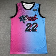 Embroidered Jersey Heat22#Butler Basketball Jersey New City Edition Pink Gradient Color jersey men