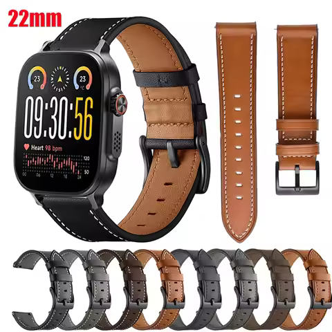 22mm Leather Bracelet Strap For Realme Watch 5 Band Wristband Correa For Realme Watch S2/Realme S 2 