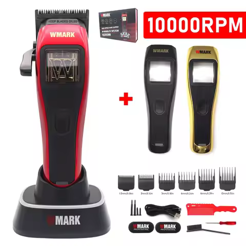 WMARK NG-X1 10000RPM Magnetic Vector Motor Professional Men's Hair Clipper DLC Blade with Seat Charg