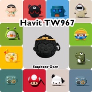 【imamura】For Havit TW967 Case Cover Couple Cute Cartoon Soft Silicone Earphone Case Casing NO.2