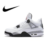 Original authentic Nike Air Jordan 4 OG AJ4 White Cement men's basketball shoes athletic designer sneakers shoes 2019 new Kasut Sukan Lari Wanita 2QWR