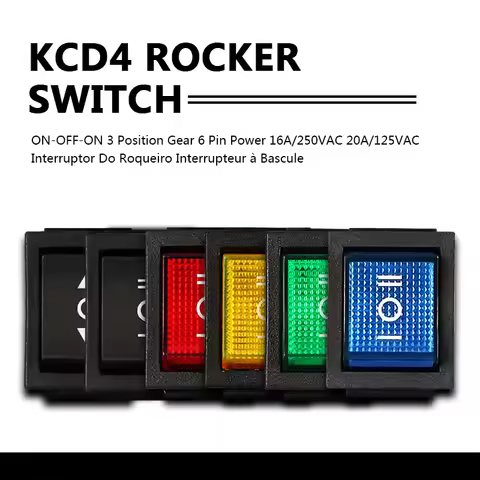 Rocker Switch 3 Position 110V 220V 250V 6Pin ON OFF Three 16A 20A 6 Pin Selector 20A Rocket 22mm KCD