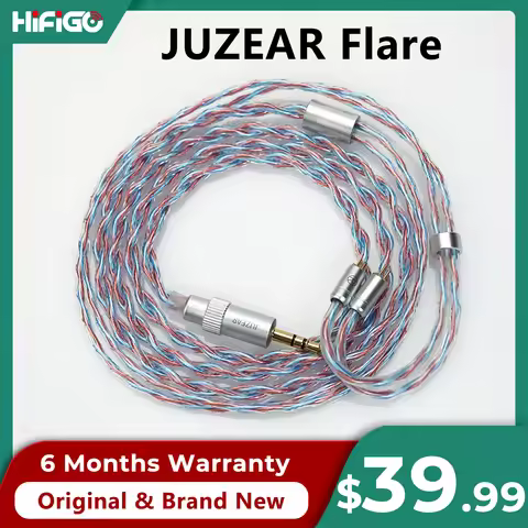 JUZEAR Flare Earphone Upgrade Cable 6N SPOCC+SCCW Hybrid Defiant Original 3.5mm+4.4mm Replaceable Ca