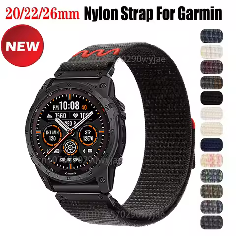 QuickFit 20 22 26 MM Nylon Loop Strap For Garmin Forerunner 970 570 965 945 Band Enduro Instinct 3 2