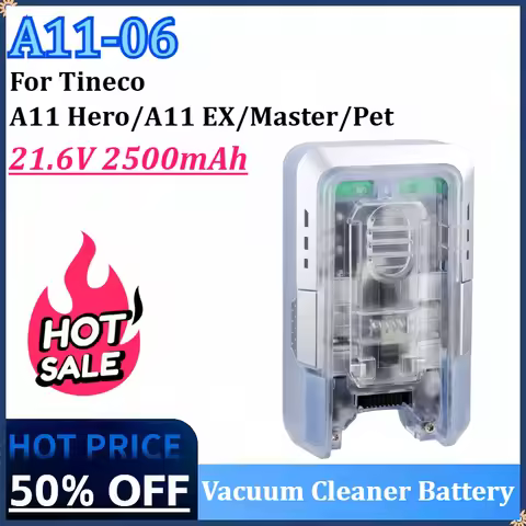 New A11-06 21.6V 2500mAh Vacuum Cleaner Rechargeable Li-ion Battery for Tineco A11 Hero/EX/Master/Pe