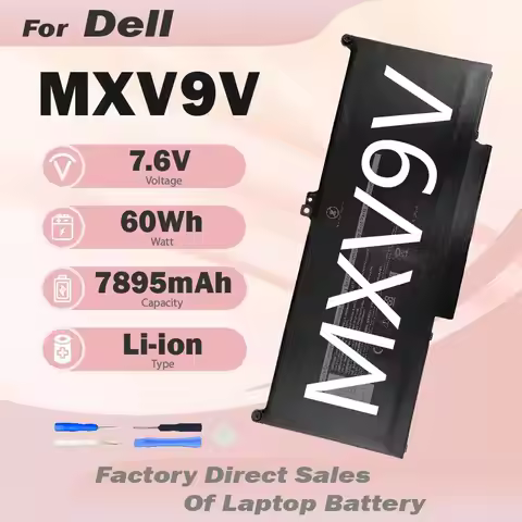 MXV9V Laptop Battery For Dell Latitude E7400 E7300 7300 7400, Latitude 5300 5310 2-in-1 Series 5VC2M