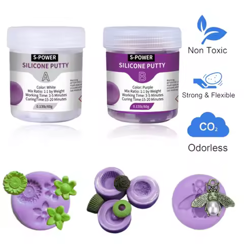 DIY Silicone Molding Putty Kit Easy 1:1 Mixing Ratio Fast Cured Molding Putty for Casting, Resin Mol