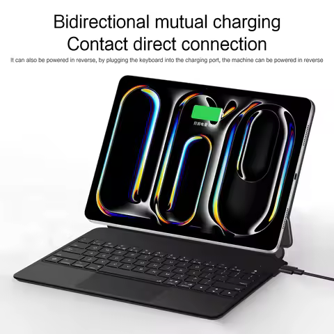 Pogo Pin Magic Keyboard for iPad Pro 11 12.9 13 inch M5 M4 M3 M2 Air 5th 4th 6th 7th 8th Gen Multi-T