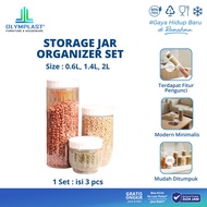 Olymplast Complete Jar & Storage Package 1Pcs Storage Jar Organizer 0.6L + 1Pcs Storage Jar Organize