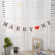 Valentine's Day Proposal Paper Pull Flag Wedding Car Tail Box Decoration Letter Tag String Banner European Style Mar