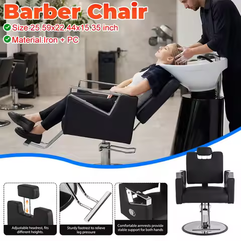 Reclining Salon Chair Hairdresser Chair 330LBS Load Heavy Duty Hydraulic 360 Swivel for Barbershop H