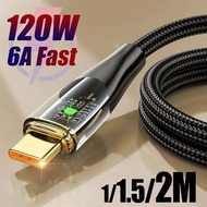 120W Transparent Head Woven C Type Data Cable - Type-C Super Fast Charging Cable - Durable Flash Cha