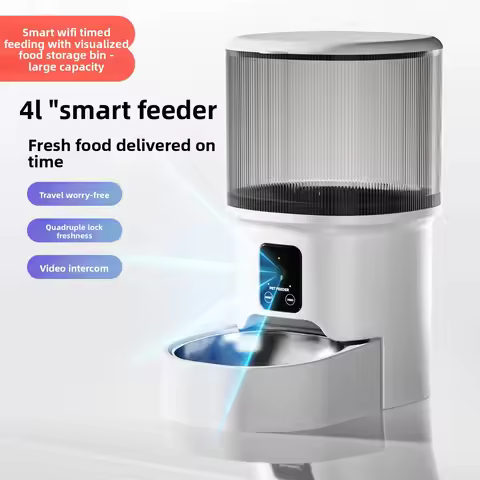 HD Video Automatic Pet Feeder for Cats Dogs 4L Smart Timed Quantitative Food Dispenser with Stainles