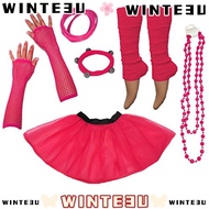 WINTE3U Neon 80s Prom party Leg Warmer Gloves Beads Costumes Set