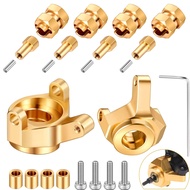 Hotop 4 Pieces Brass Extended 7mm Hex Wheel Hubs 8mm Thick and 2 Pieces Brass Steering Knuckles Comp