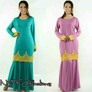 ZAAIMAH BAJU KURUNG LACE PRADA LYCRA SIMPLE RAYA MURAH LABUH CANTIK MUSLIMAH