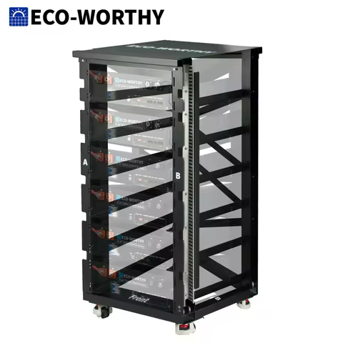ECO-WORTHY RACK6 V2, 6-Layer Server Rack with 600A Busbar, Compatible with All ECO-WORTHY Rack Batte