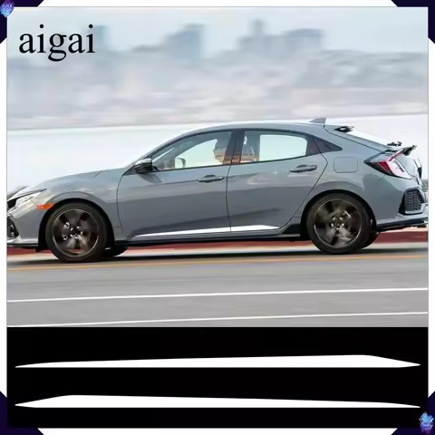 2PCS Car Side Door Skirt Stickers Racing Stripe Style Vinyl Decals for Honda CIVIC FK7 FK8 Si FL5 Ty