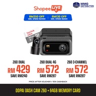 [LIVE ONLY] DDPAI Z60 3 Channel / Z60 Dual + 4G Kit / Z60 Dual - READY STOCK, Built in GPS Log Super