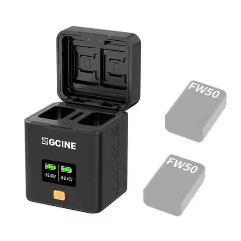 ZGCINE PS-FW50 USB-C Dual Charger Case Box for Sony NP-FW50 Battery, Compatible with Sony ZV-E10 Alp