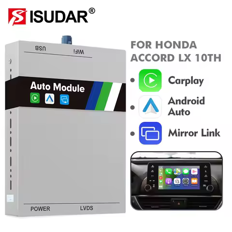 ISUDAR Send from USA Apple Wireless Carplay For HONDA/ACCORD 10th Generation 2018- Android Auto Car 