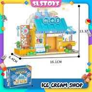 Wekki Chibi Maruko Chan Series House School Shop Educational  Display Deco Brick Decoration Building