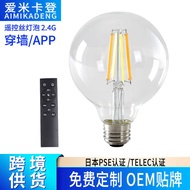 Smart 2.4G Remote Control Tungsten Filament Bulb G95 Retro Transparent Edison led Bulb E26 Exclusive