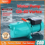 REAIM Water Pump Jet Pump Electric Booster Pump 0.5/1/2HP Water Pump 450/850W Vortex Pump