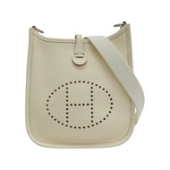 奶油白 Clemence牛皮 Evelyne Mini 肩背包 Z刻 銀扣【HERMES 愛馬仕】 H069426CK