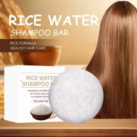 Organic Rice Shampoo Soap Bar Oil Free Conditioning Soap Rice Water Protein Nourishing Anti-loss Hai