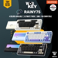 【SG】 WOBKEY - RAINY75 Mechanical QMK/VIA 75% Keyboard Tri-Mode Gasket Mount Thocky CNC Aluminium