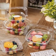 bekas kek transparent Kotak pembungkusan buah, kek pencuci mulut yang baru dipotong, perkhemahan, be