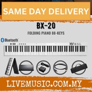 BSL BX-20 88 Keys Folding Piano Semi Weighted Keyboard With Bluetooth - White ( BX 20 / BX20 )
