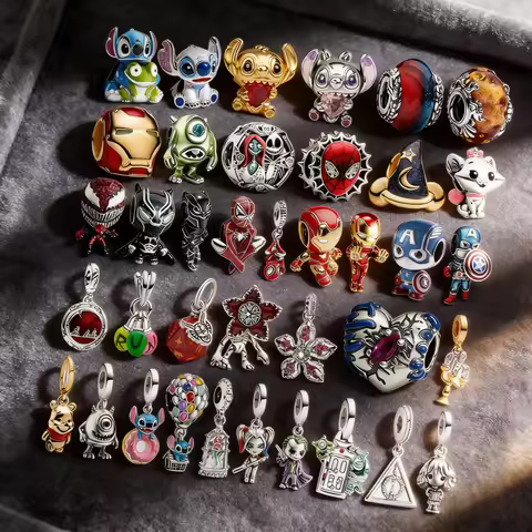 Hot Toys DIY Jewelry Gifts Dangle Demogorgon Charm Stitch Heart Sorting Hat Iron Spider Man Beads Fi