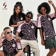 Men's Algerian Style Black Pink Leopard Print PLAYER-Football Jersey Summer Breathable Quick-Dry Tra