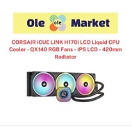 CORSAIR iCUE LINK H170i LCD Liquid CPU Cooler - QX140 RGB Fans - IPS LCD - 420mm Radiator - CS-CW-90