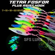 Micro jig 1set metal jig ful gid 10gram/ 15gram 20gram 7gram fishing bait assist hok jig metal jig 1